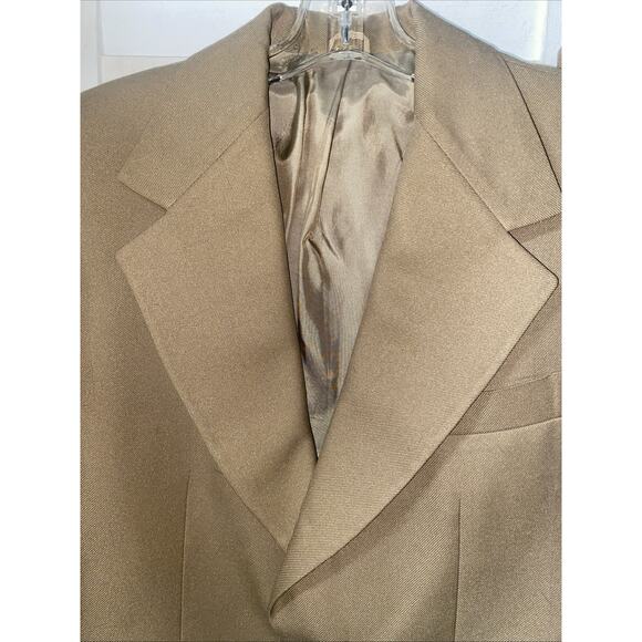 Vintage Sears The Men's Store Polyester 3 Piece Suit Khaki Tan Brown 39R - Picture 3 of 15